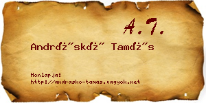 Andráskó Tamás névjegykártya