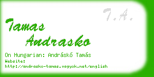 tamas andrasko business card