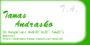 tamas andrasko business card